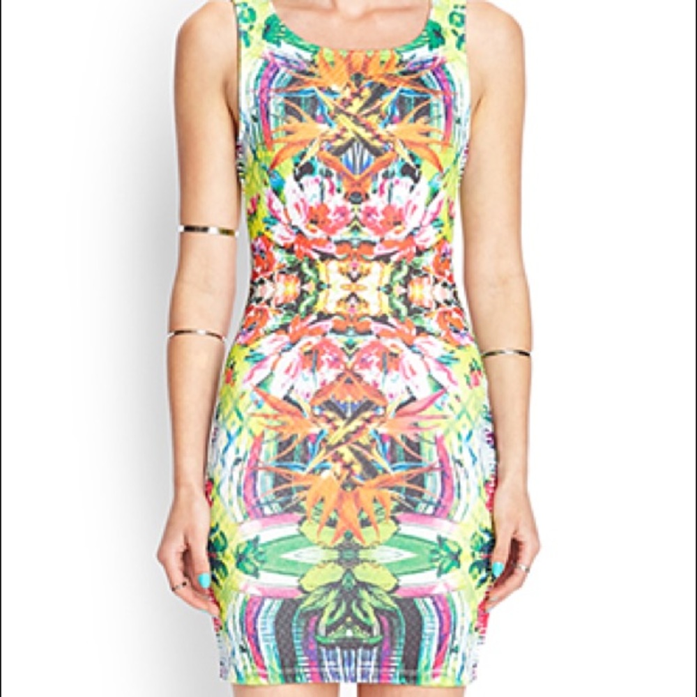 Forever 21 Bright Island Tank Dress Size Large